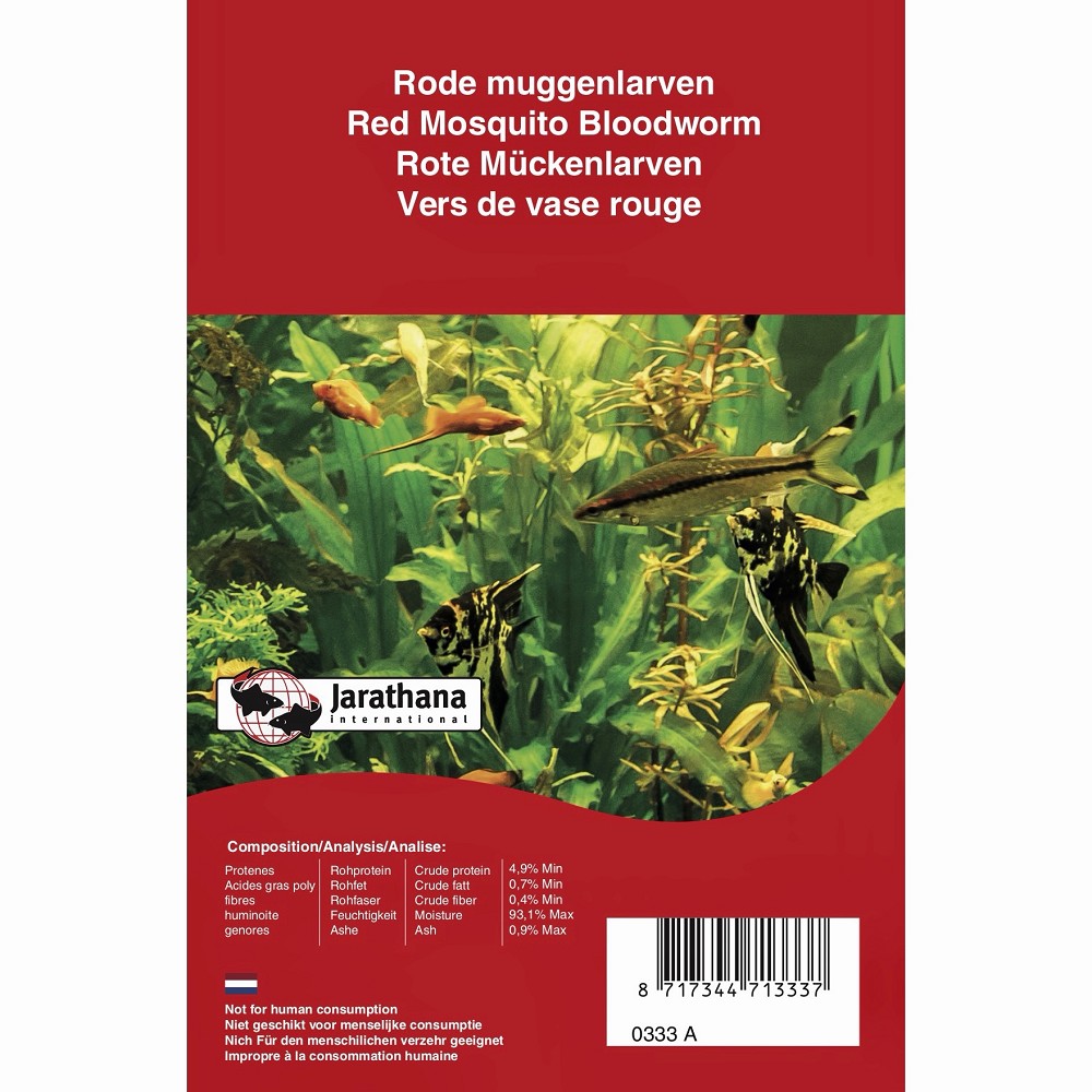 Rode muggenlarven 100gr (Diepvries voer)