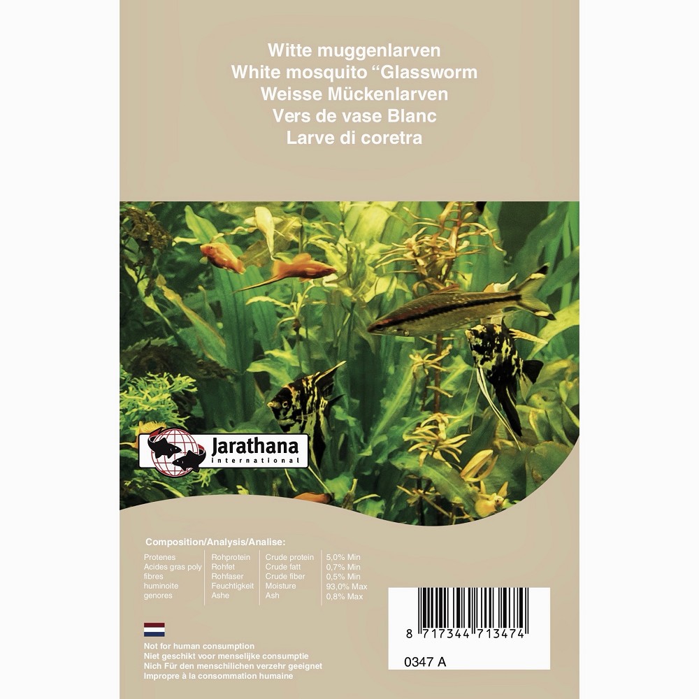 Witte muggenlarven 100gr (Diepvries voer)